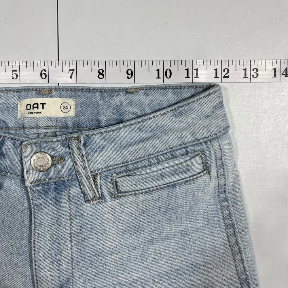 OAT NY Relaxed Wide Leg Crop Jeans Light Wash Denim Womens 24 Streetwear Boho